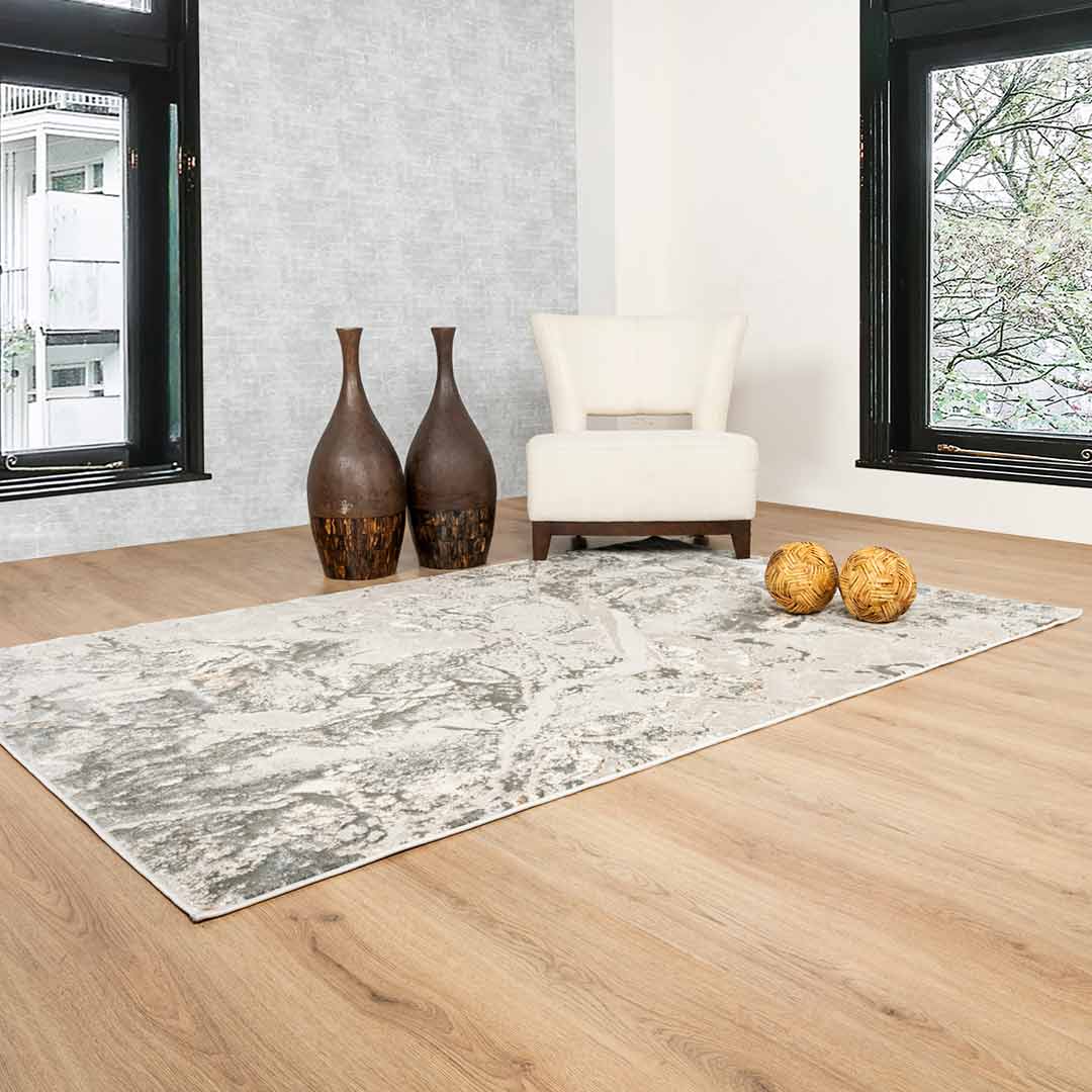Tapete Decorativo Besni T4054 Gris / Oro – Abstracto · Interior