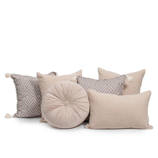 Set 6 Cojines Decorativos A&A Beige — Elegancia Neutra Atemporal · Interior