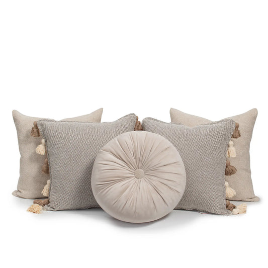 Set 5 Cojines Decorativos A&A Beige — Calidez Sofisticada · Interior