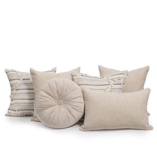 Set 6 Cojines Decorativos A&A Beige — Calidez Texturizada · Interior