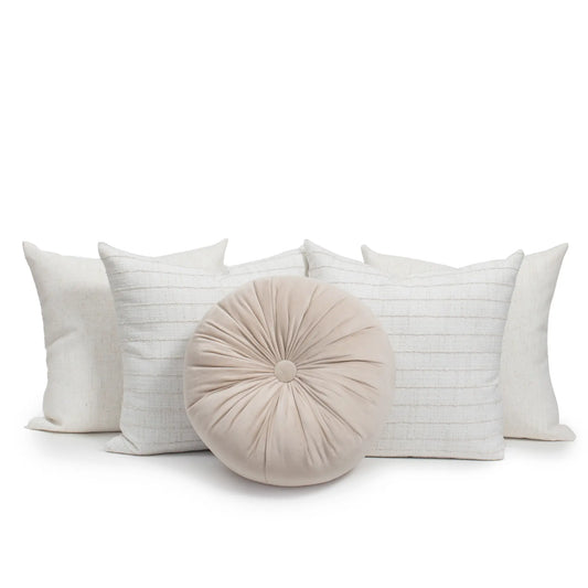 Set 5 Cojines Decorativos A&A Beige — Calidez Natural Elegante · Interior