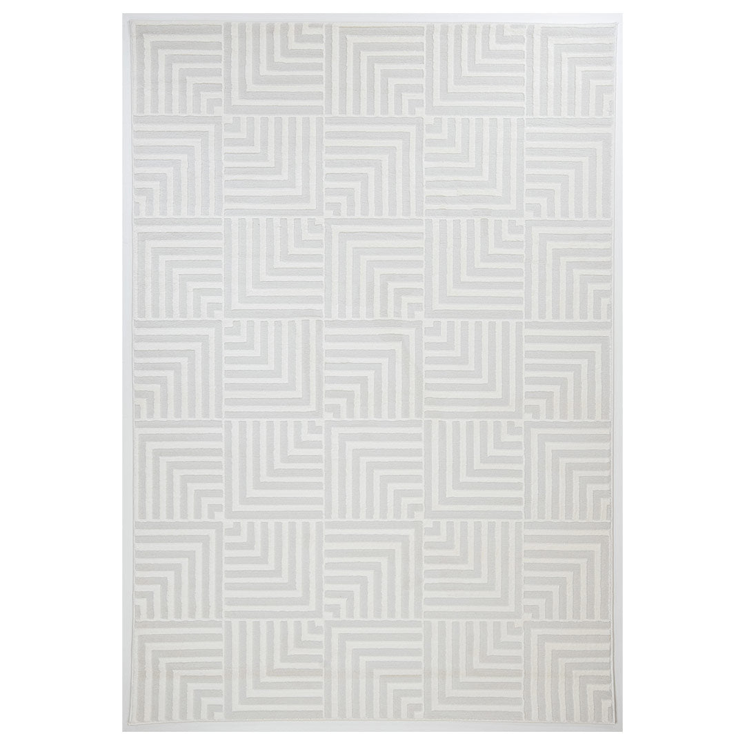 Tapete Decorativo Brenta U9003 Crema / Gris – Geométrico · Interior