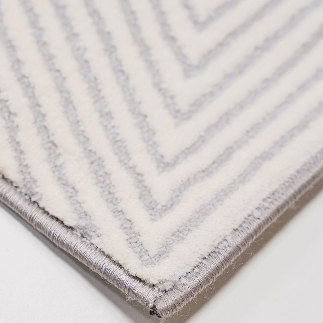 Tapete Decorativo Brenta U9006 Gris / Crema – Geométrico · Interior