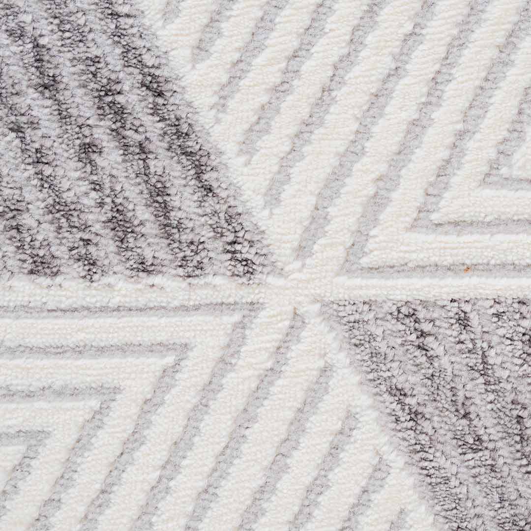Tapete Decorativo Brenta U9006 Gris / Crema – Geométrico · Interior