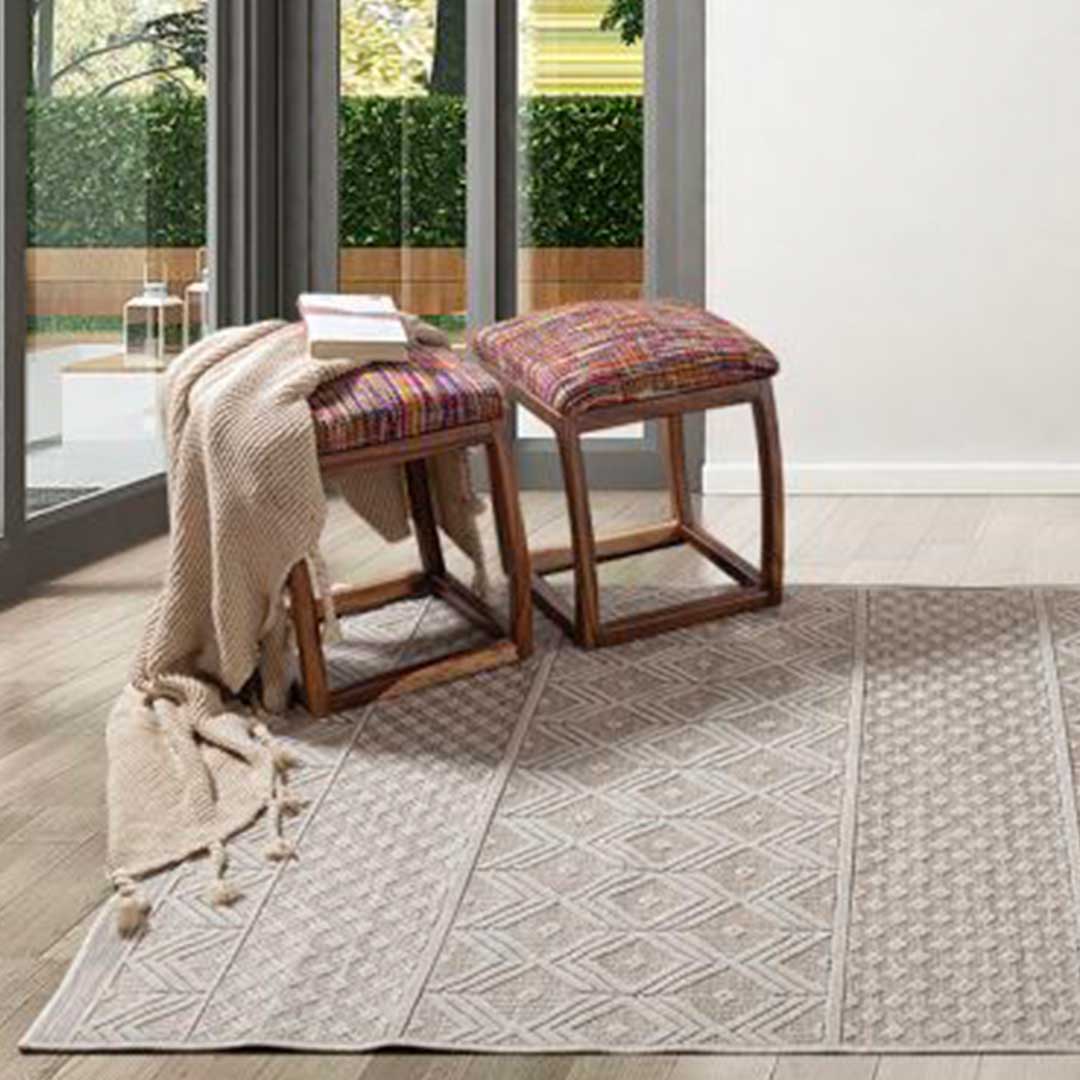 Tapete Decorativo Cabo 2004R Ivory – Geométrico · Exterior