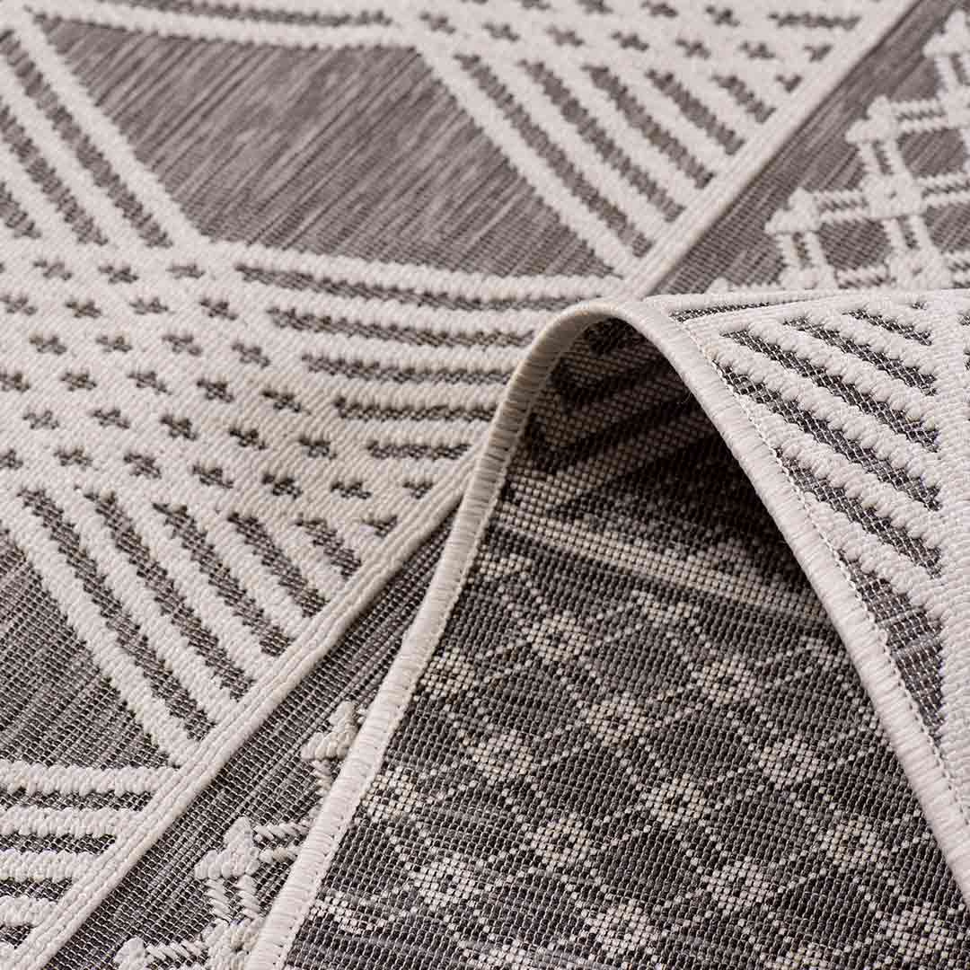 Tapete Decorativo Cabo 2008R Gris / Ivory – Geométrico · Exterior