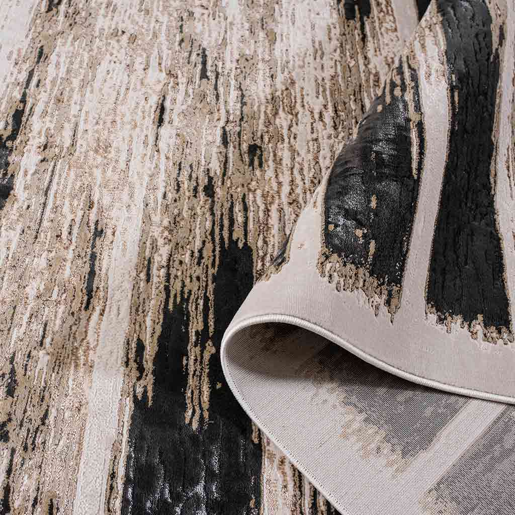 Tapete Decorativo Carat 1056C Charcoal / Dorado – Abstracto · Interior