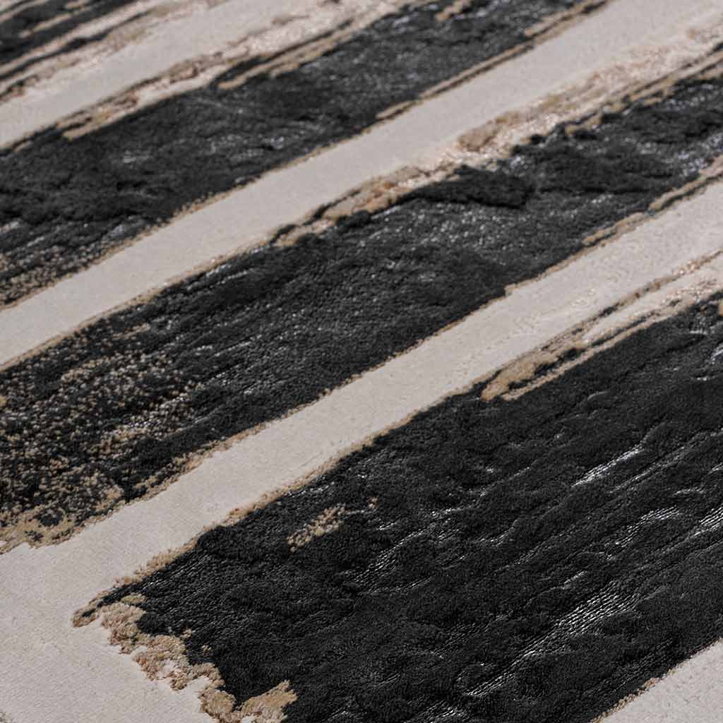 Tapete Decorativo Carat 1056C Charcoal / Dorado – Abstracto · Interior