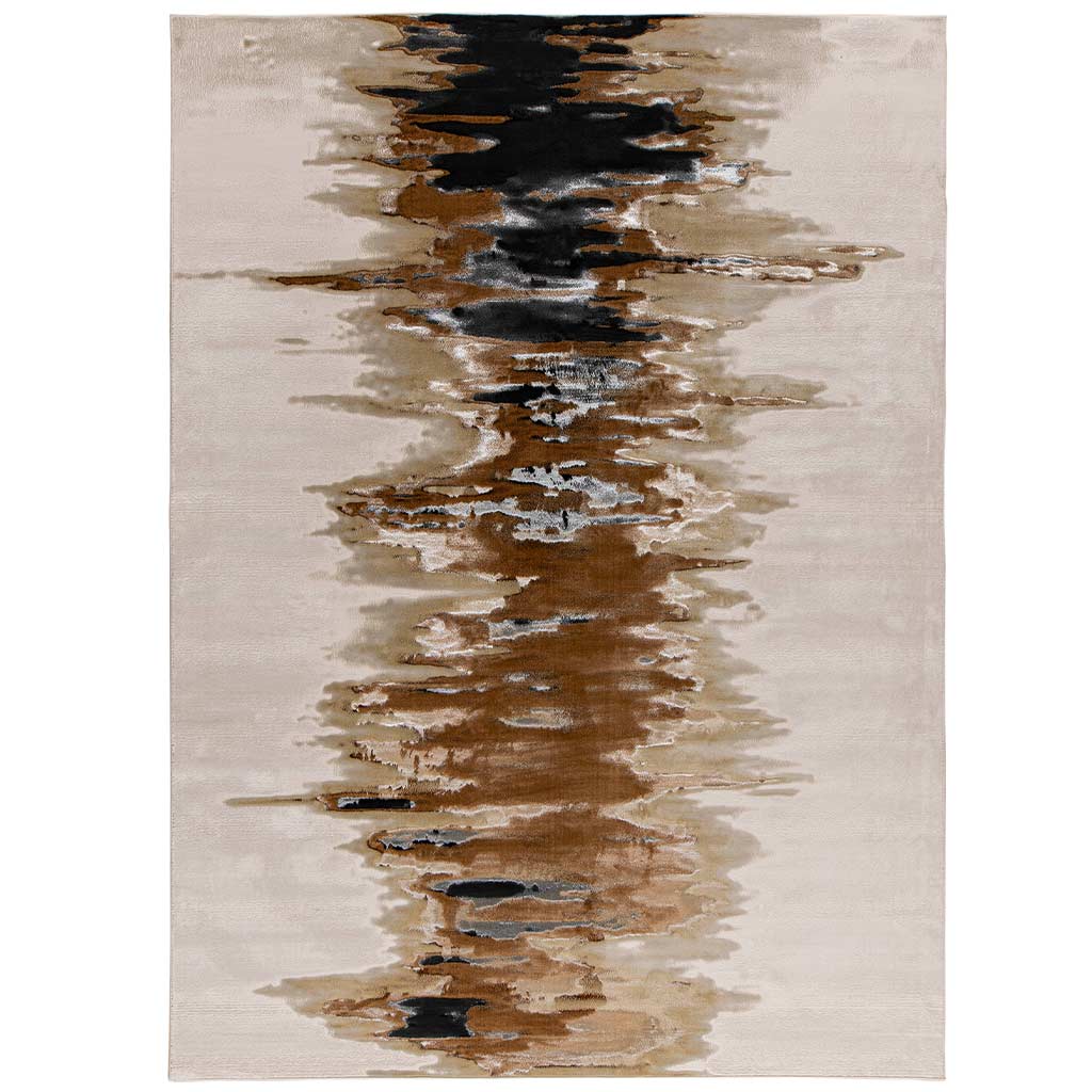 Tapete Decorativo Carat 1057C Negro / Ocre – Abstracto · Interior