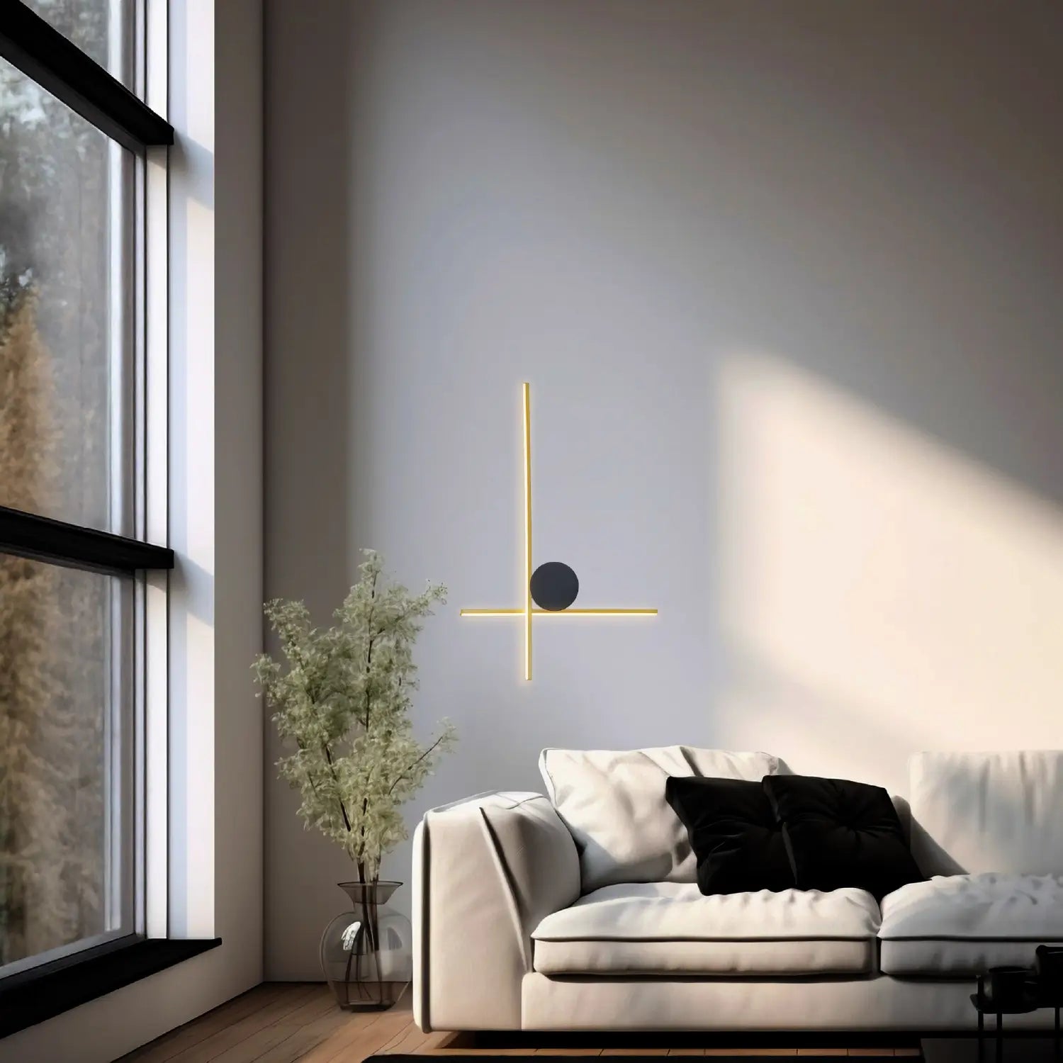 Arbotante Minimalista CLASSAR00056 Negro y Dorado Class Iluminación