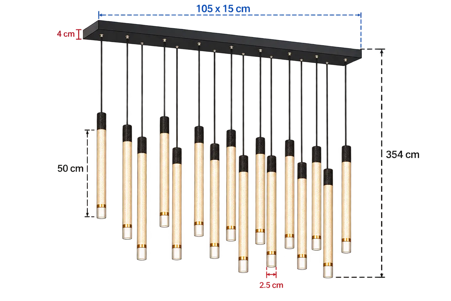 Candil Minimalista CLASSCL00250 Negro y Dorado Class Iluminación