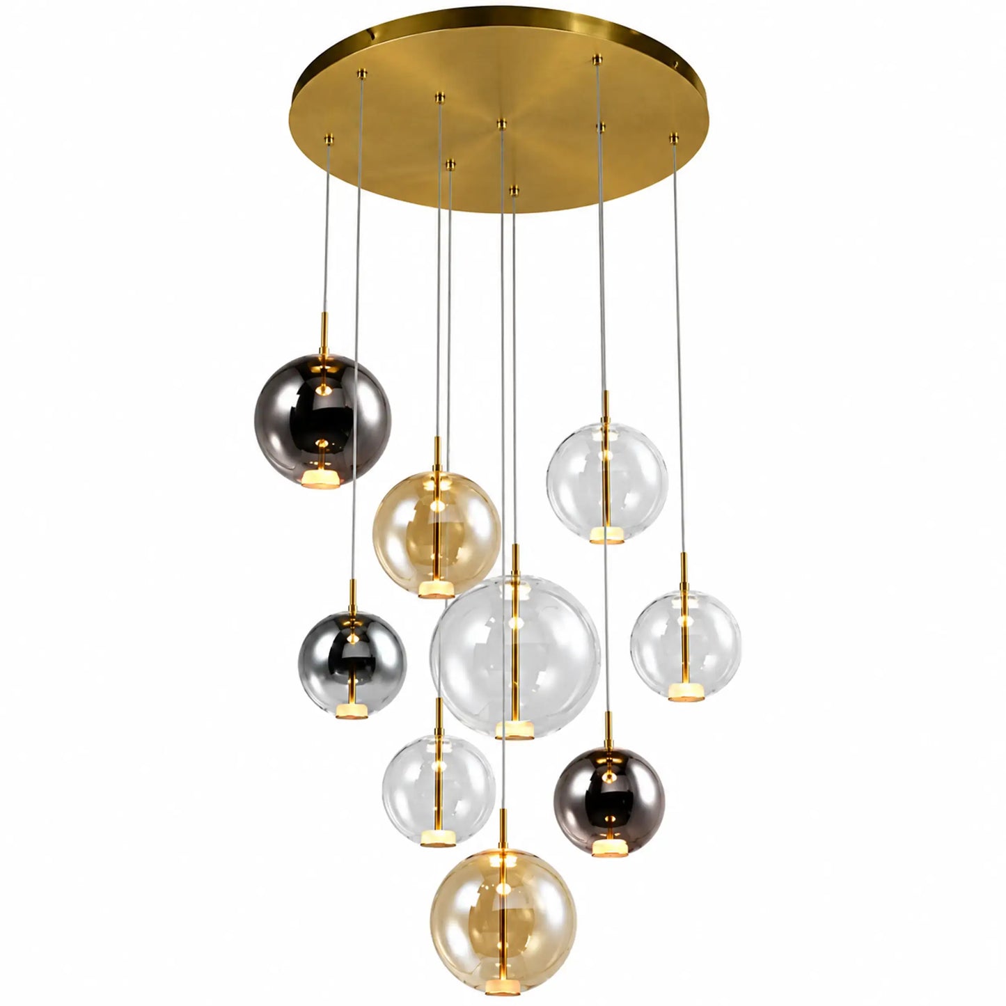 Candil Moderno CLASSCL00309 Esferas de Vidrio Multicolor Dorado Class Iluminación