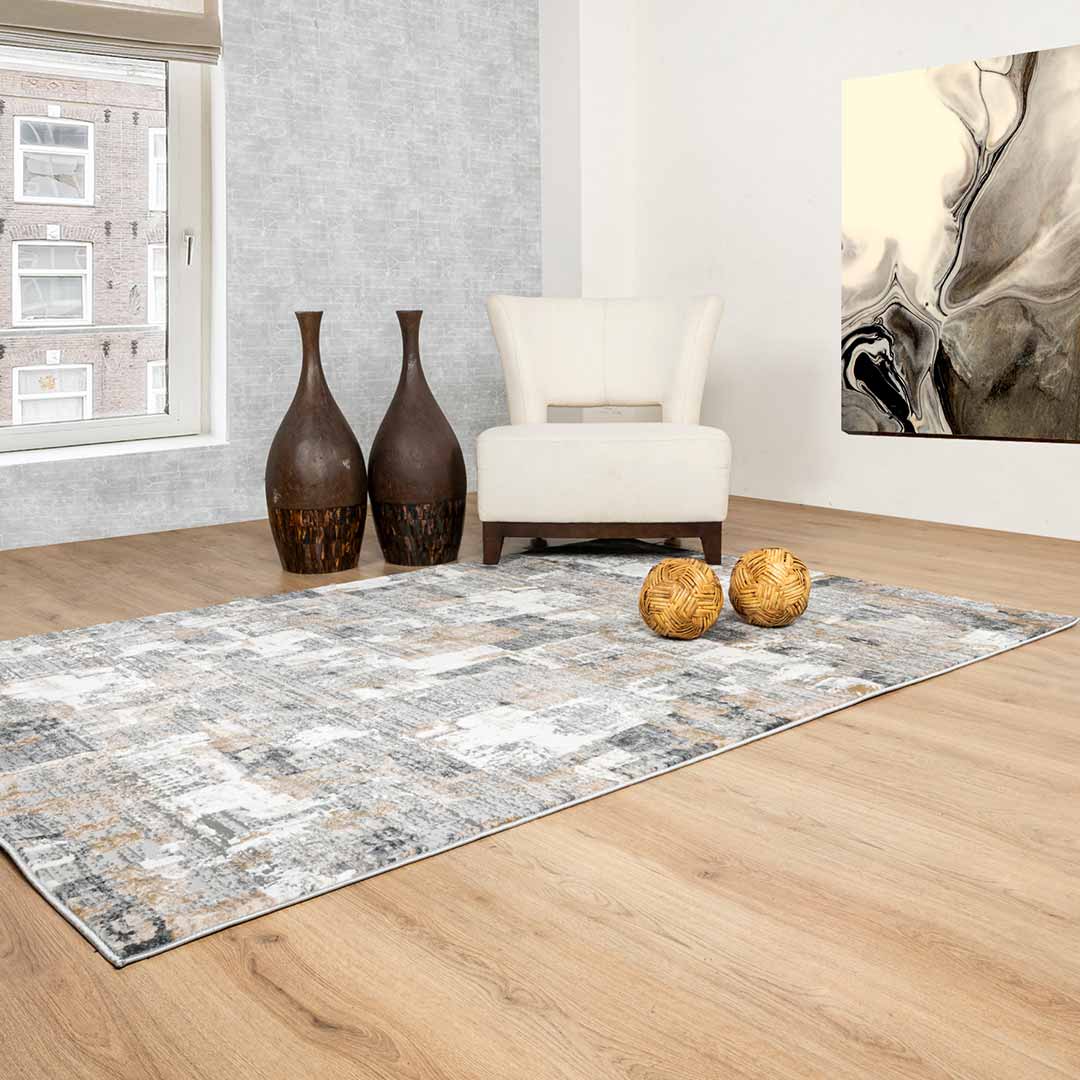Tapete Decorativo Dalia T2327 Gris / Crema – Abstracto · Interior