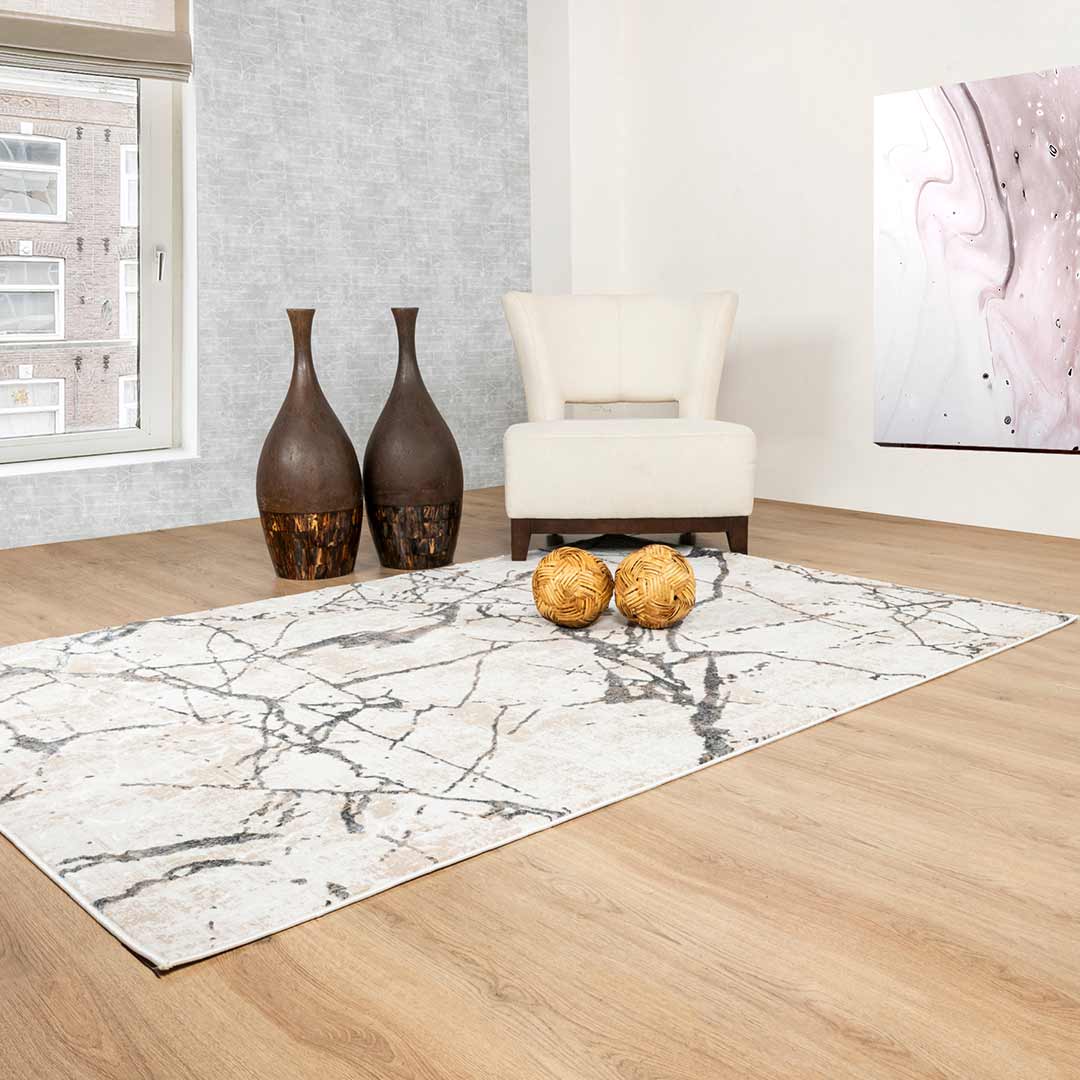 Tapete Decorativo Dalia T2328 Gris / Crema – Abstracto · Interior