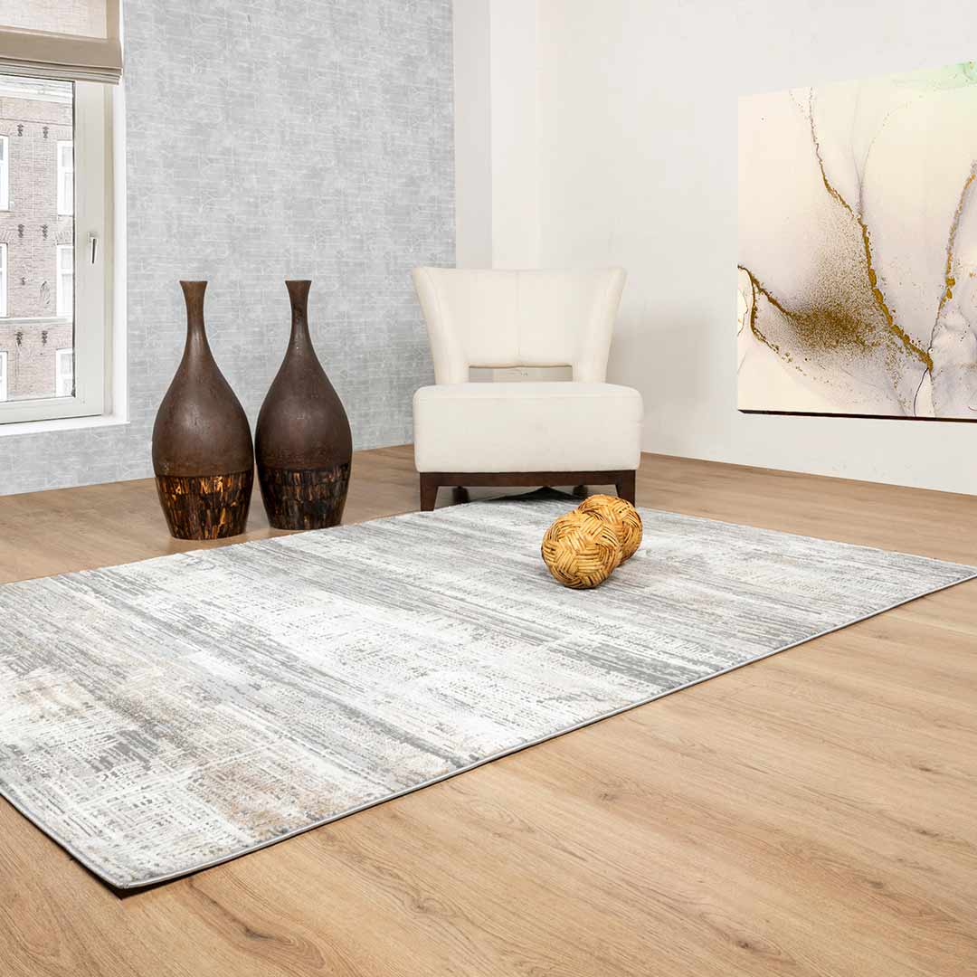 Tapete Decorativo Dalia T2329 Gris / Crema – Abstracto · Interior