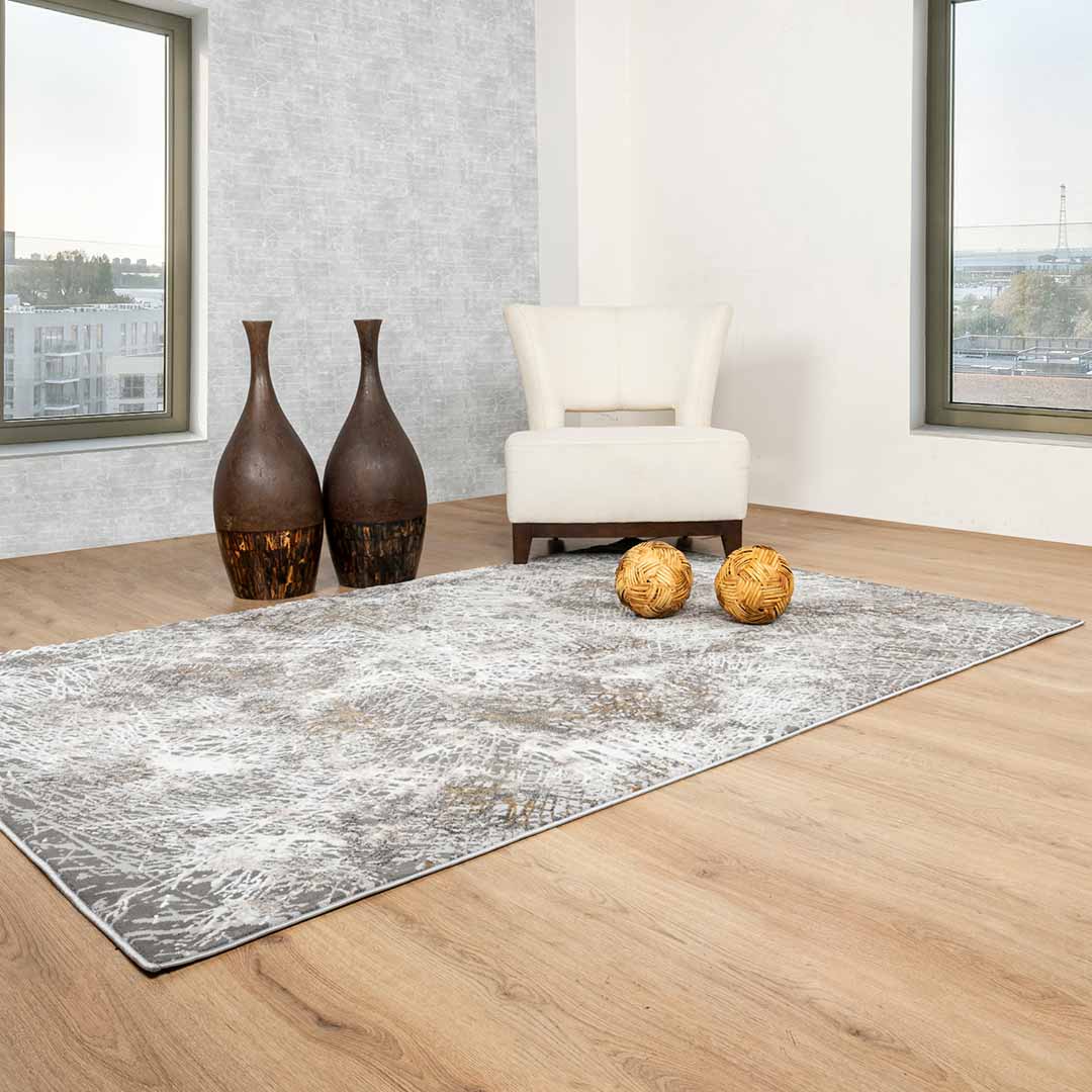 Tapete Decorativo Dalia T2332 Gris / Crema – Abstracto · Interior