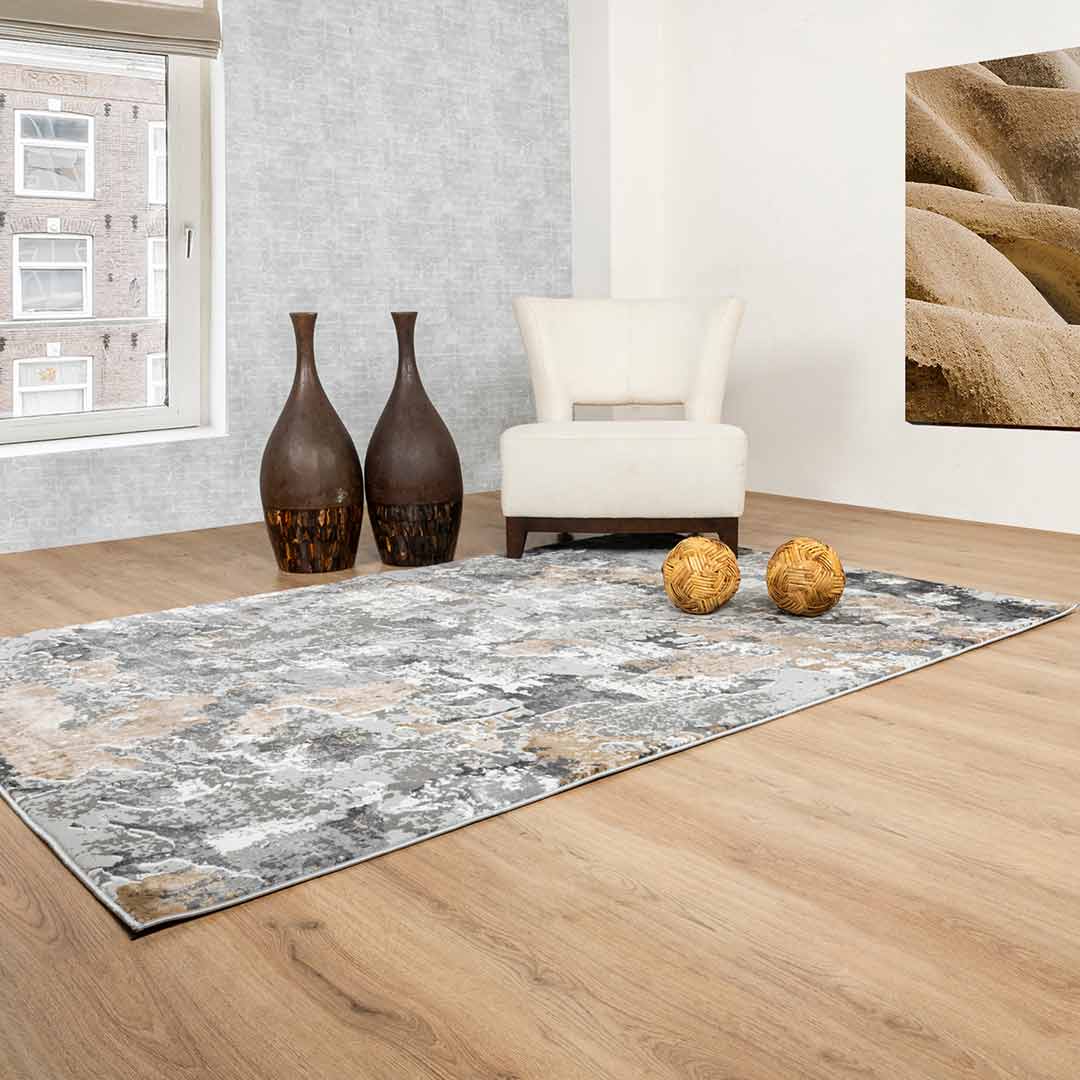 Tapete Decorativo Dalia T2333 Gris / Crema – Abstracto · Interior