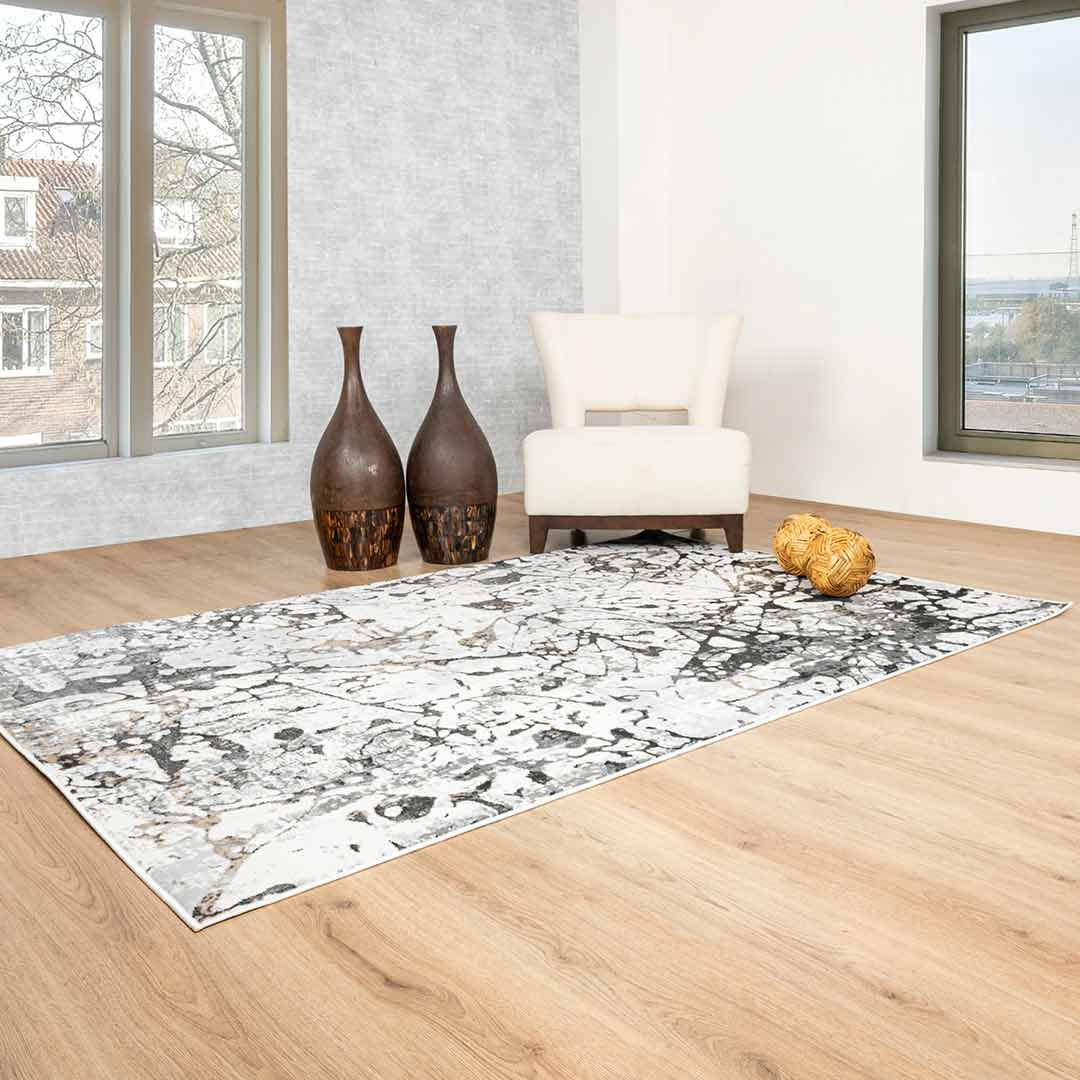 Tapete Decorativo Fatima T2324 Gris / Crema – Abstracto · Interior