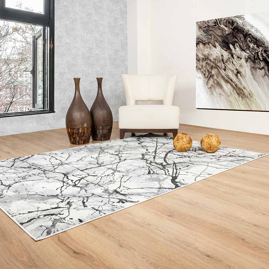 Tapete Decorativo Fatima T2325 Gris / Crema – Abstracto · Interior