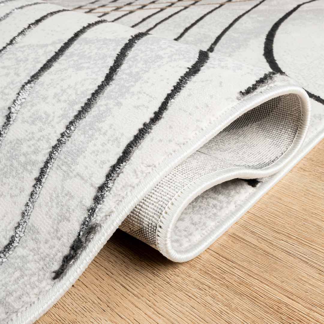 Tapete Decorativo Fatima T2326 Gris / Crema – Geométrico · Interior