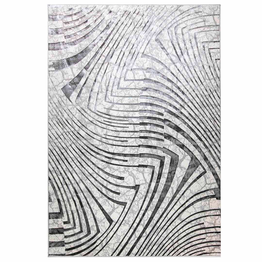 Tapete Decorativo Fatima T2339 Gris / Crema – Geométrico · Interior