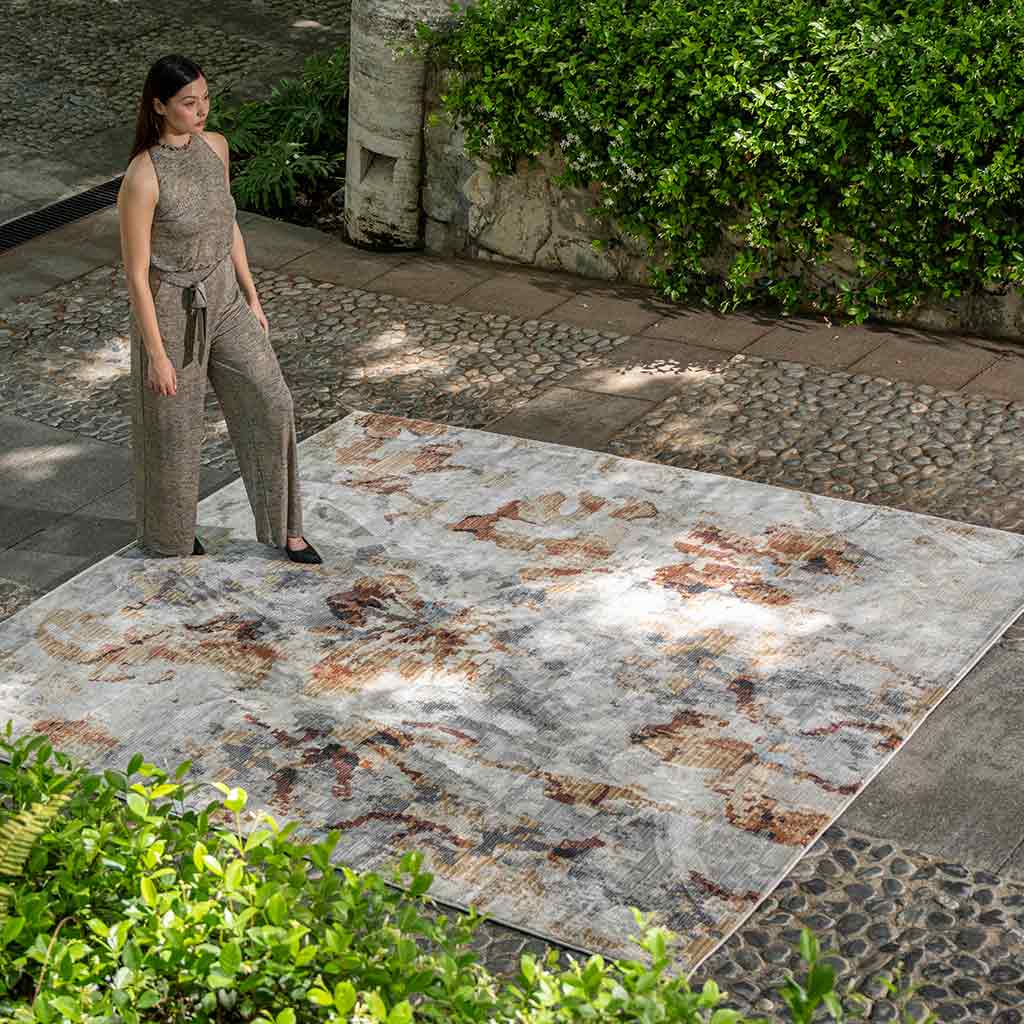 Tapete Decorativo Malta 1073C Ocre / Multi – Abstracto · Interior