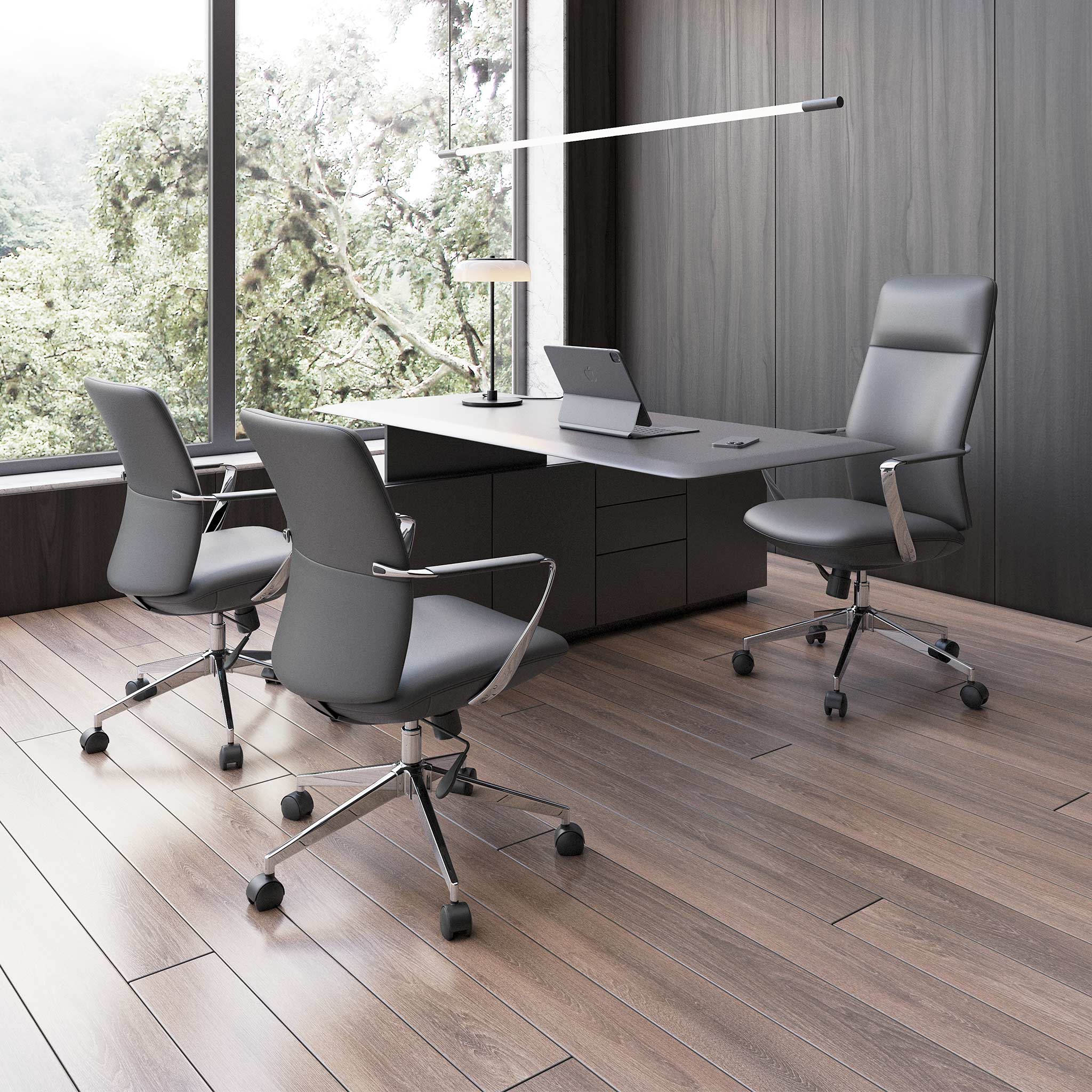 Silla Dirección Fenix OHE-163 Negra – Diseño Ejecutivo con Respaldo Medio