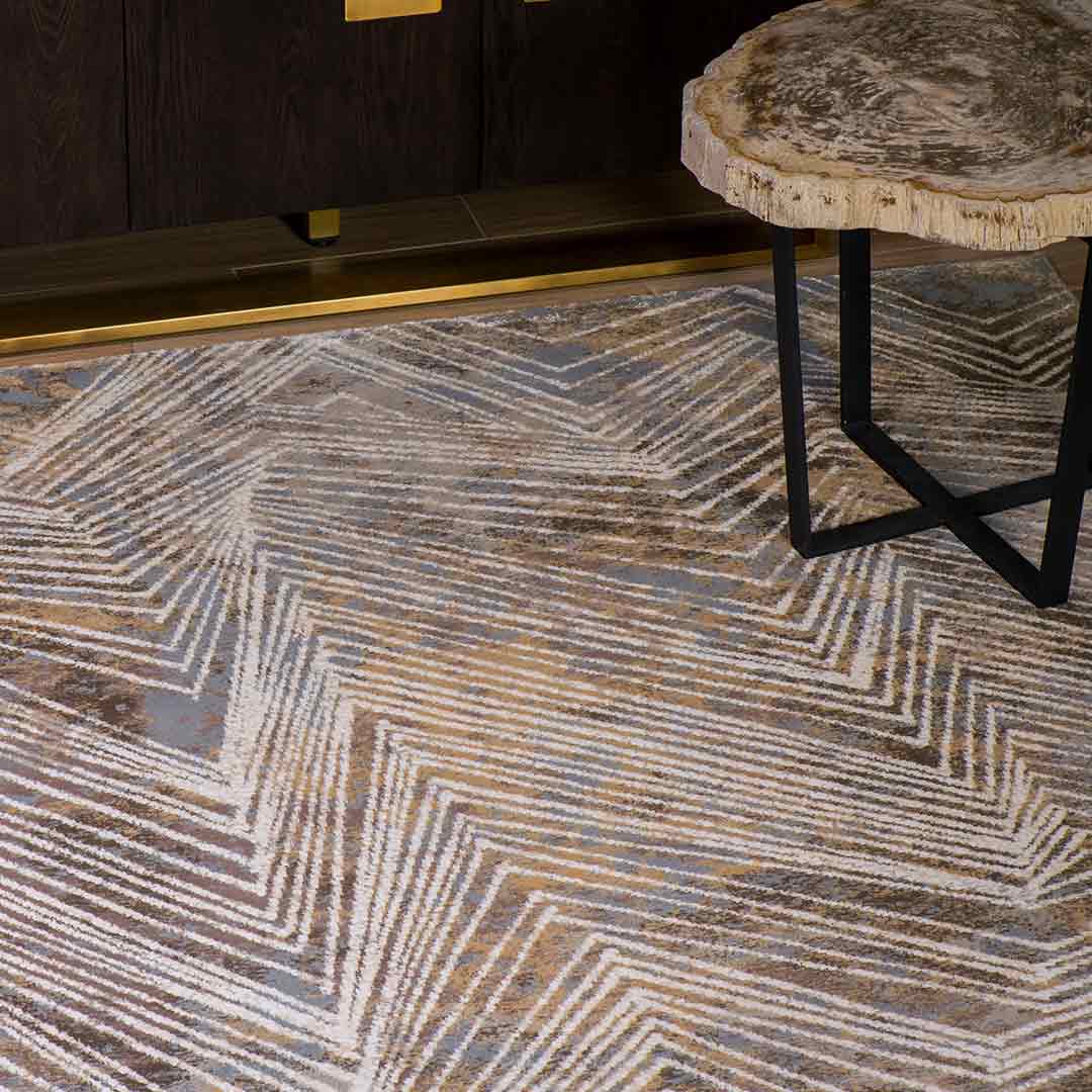 Tapete Decorativo Filiz 1029C Gris / Crema – Geométrico · Interior