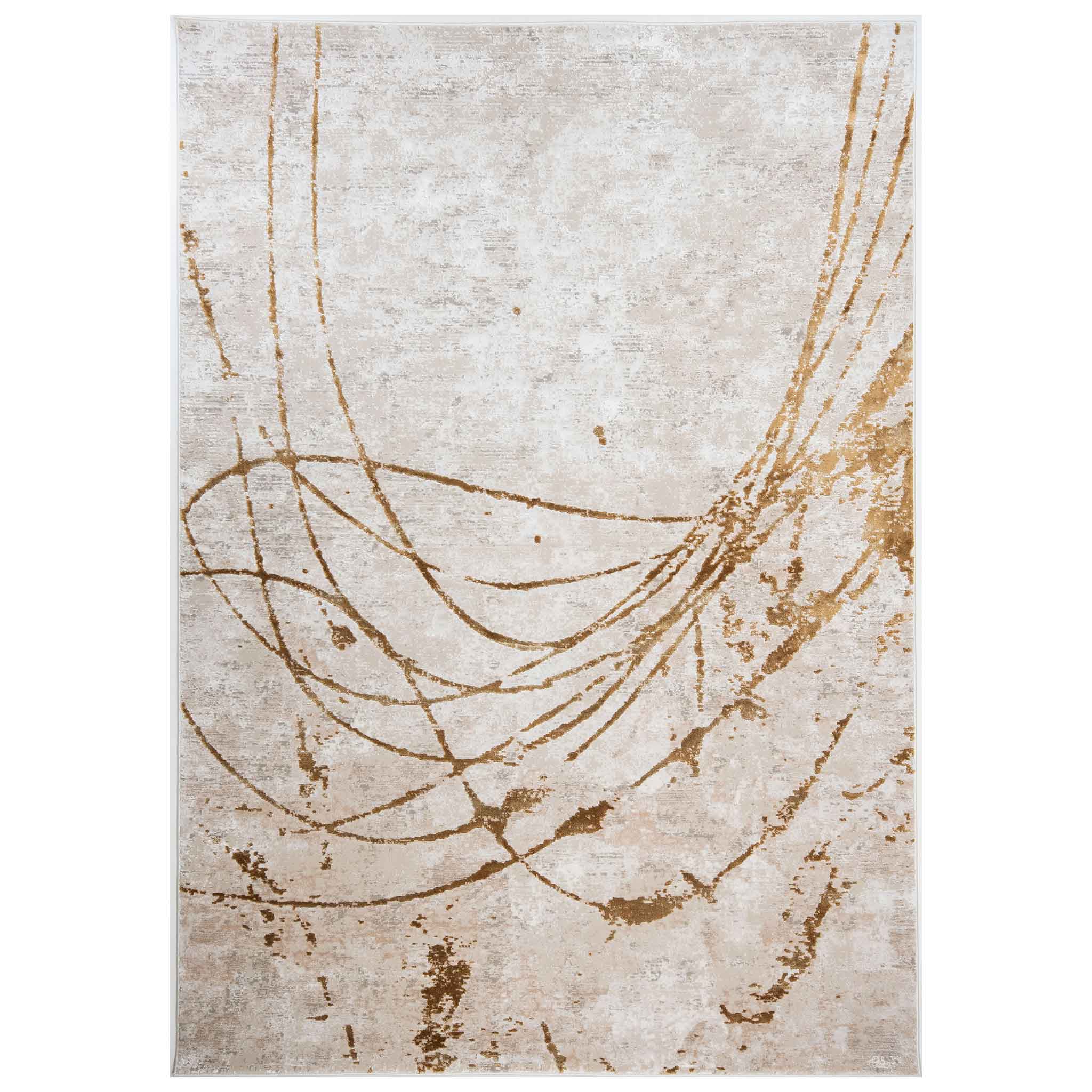 Tapete Decorativo Fiora T2380 Gris / Oro – Abstracto · Interior