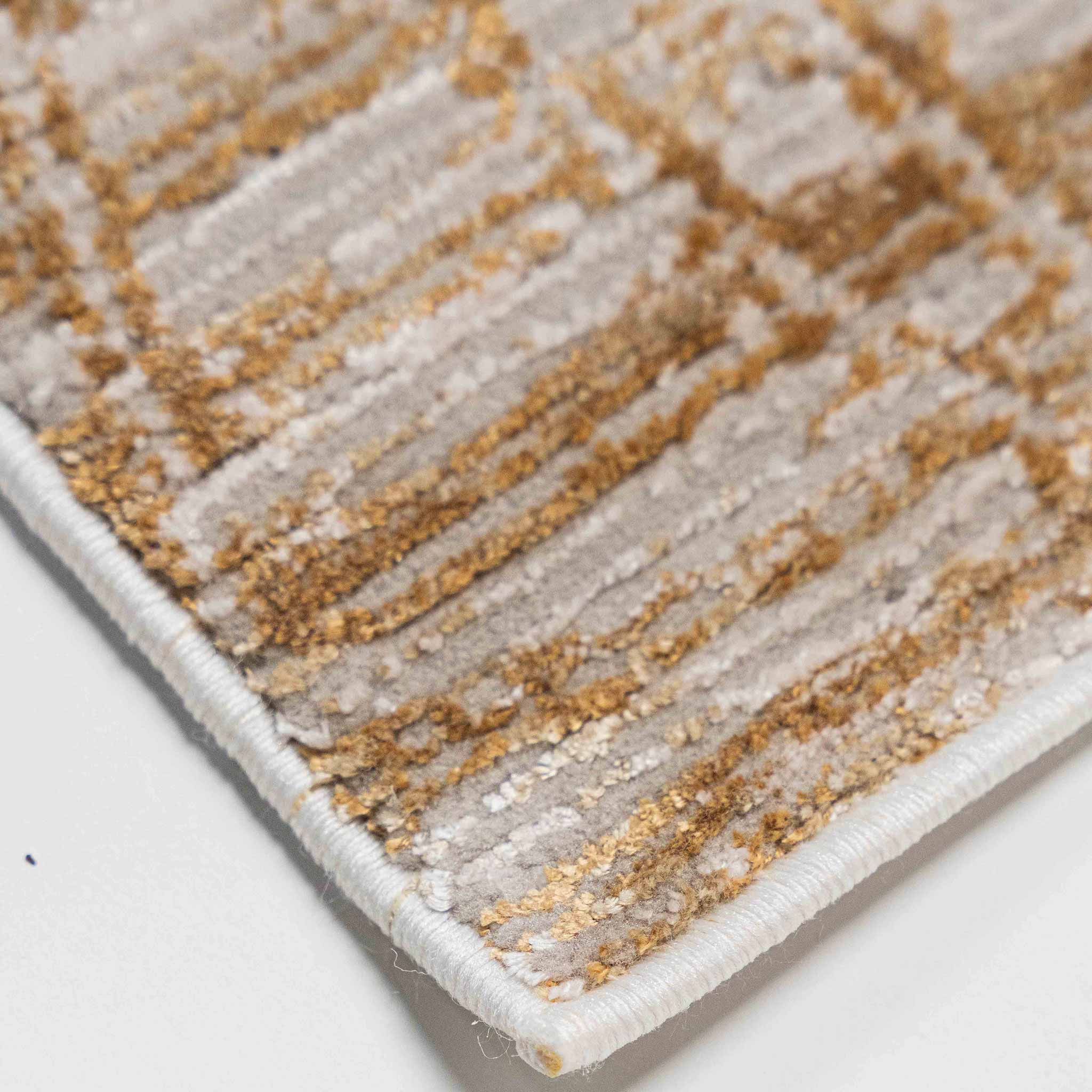Tapete Decorativo Fiora T2382 Gris / Oro – Geométrico · Interior