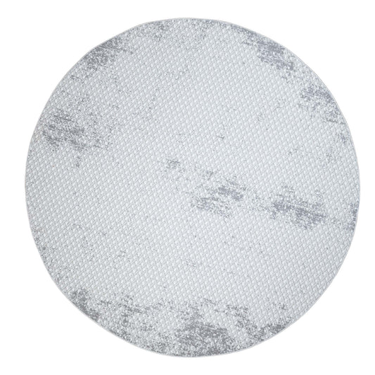 Tapete Decorativo Redondo Giada R1019 – Color Crema / Gris