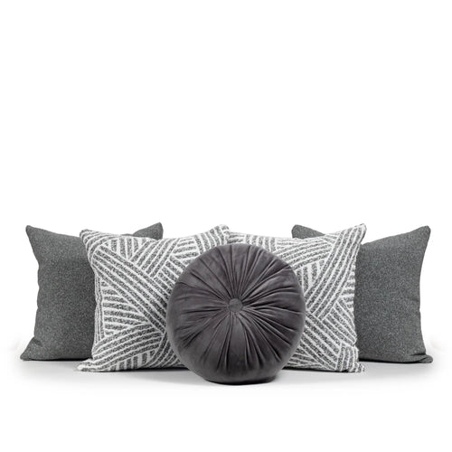 Set 5 Cojines Decorativos A&A Gris — Elegancia Serena Contemporánea · Interior