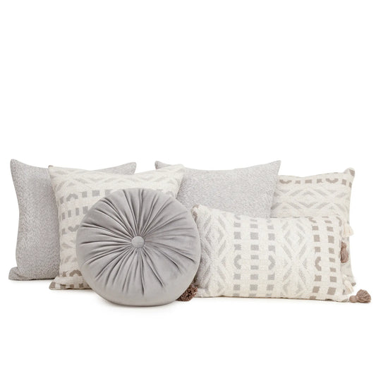 Set 6 Cojines Decorativos A&A Gris — Elegancia Minimalista · Interior
