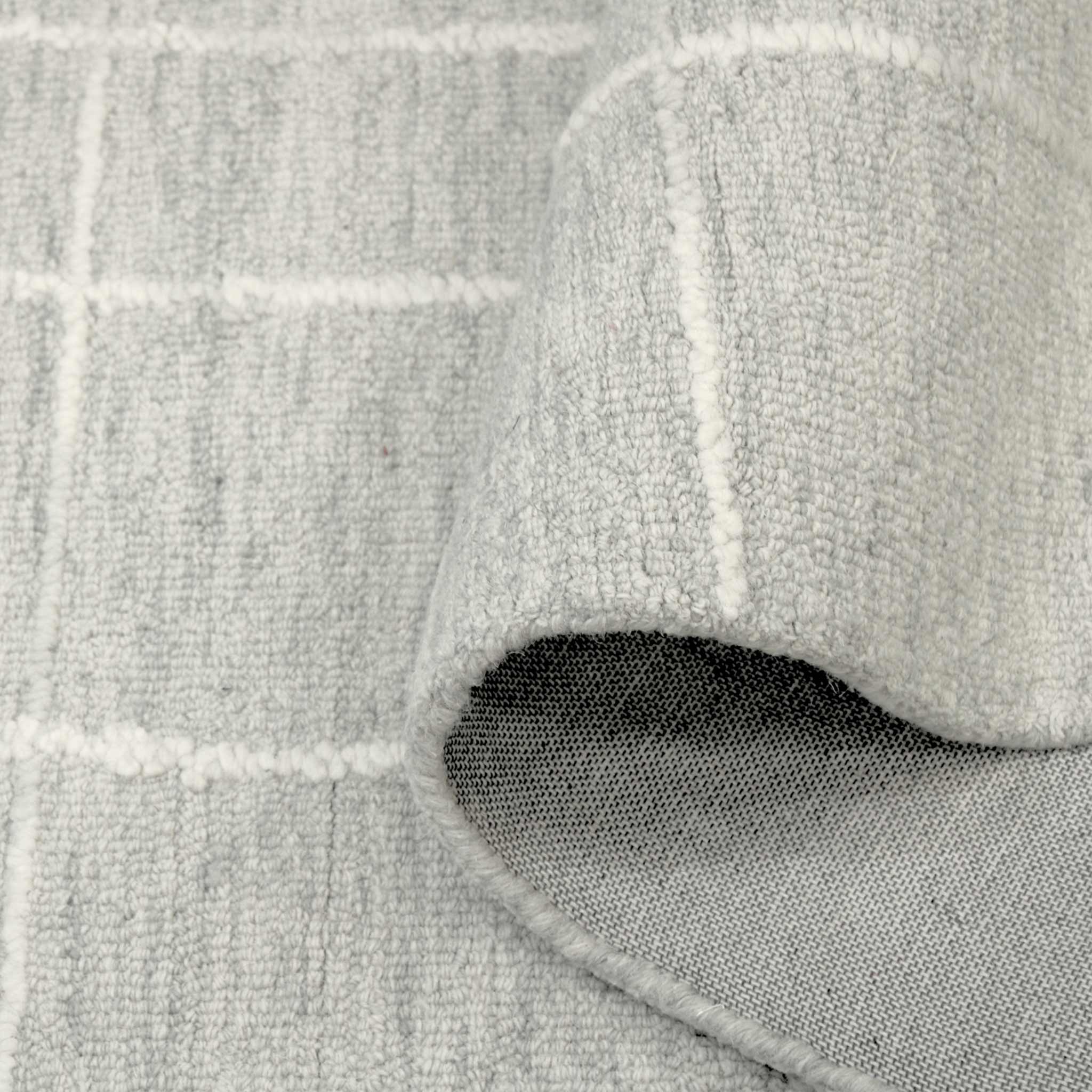 Tapete Decorativo Hadi 138N Gris / Celeste – Geométrico · Interior