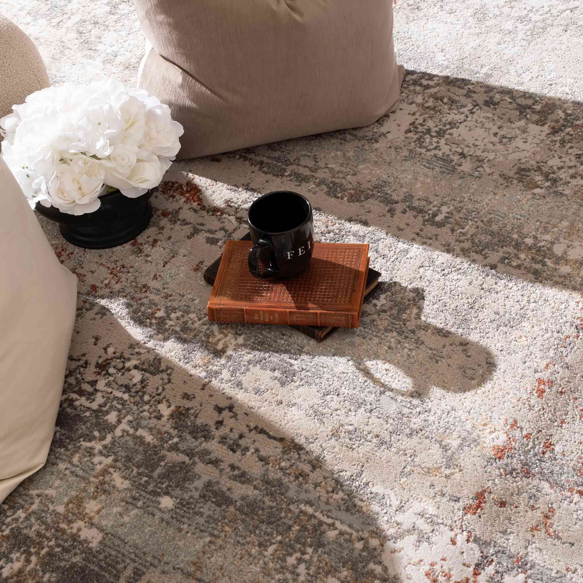 Tapete Decorativo Hatay 1063C Gris / Ocre – Abstracto · Interior