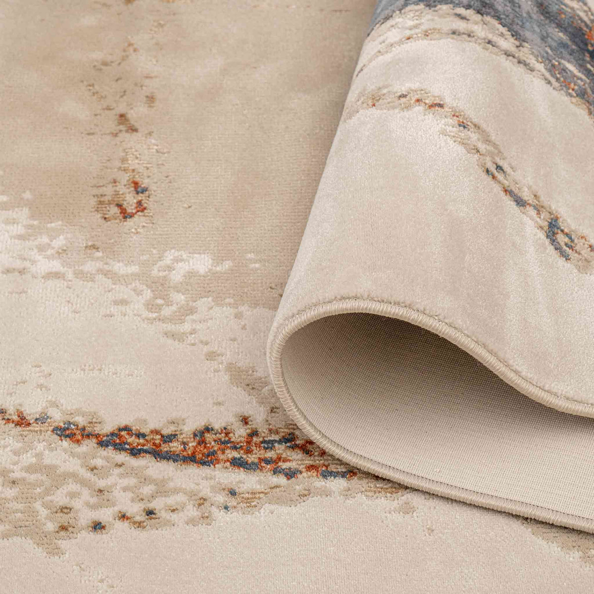 Tapete Decorativo Hatay 1064C Azul / Ocre – Abstracto · Interior