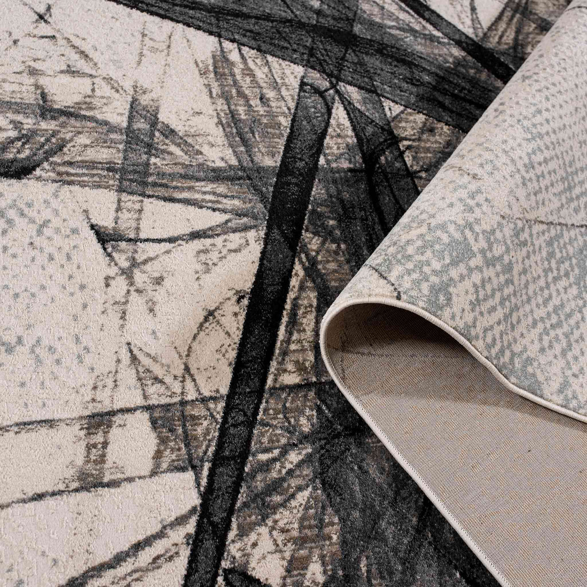 Tapete Decorativo Kale 1058C Negro / Gris – Abstracto · Interior