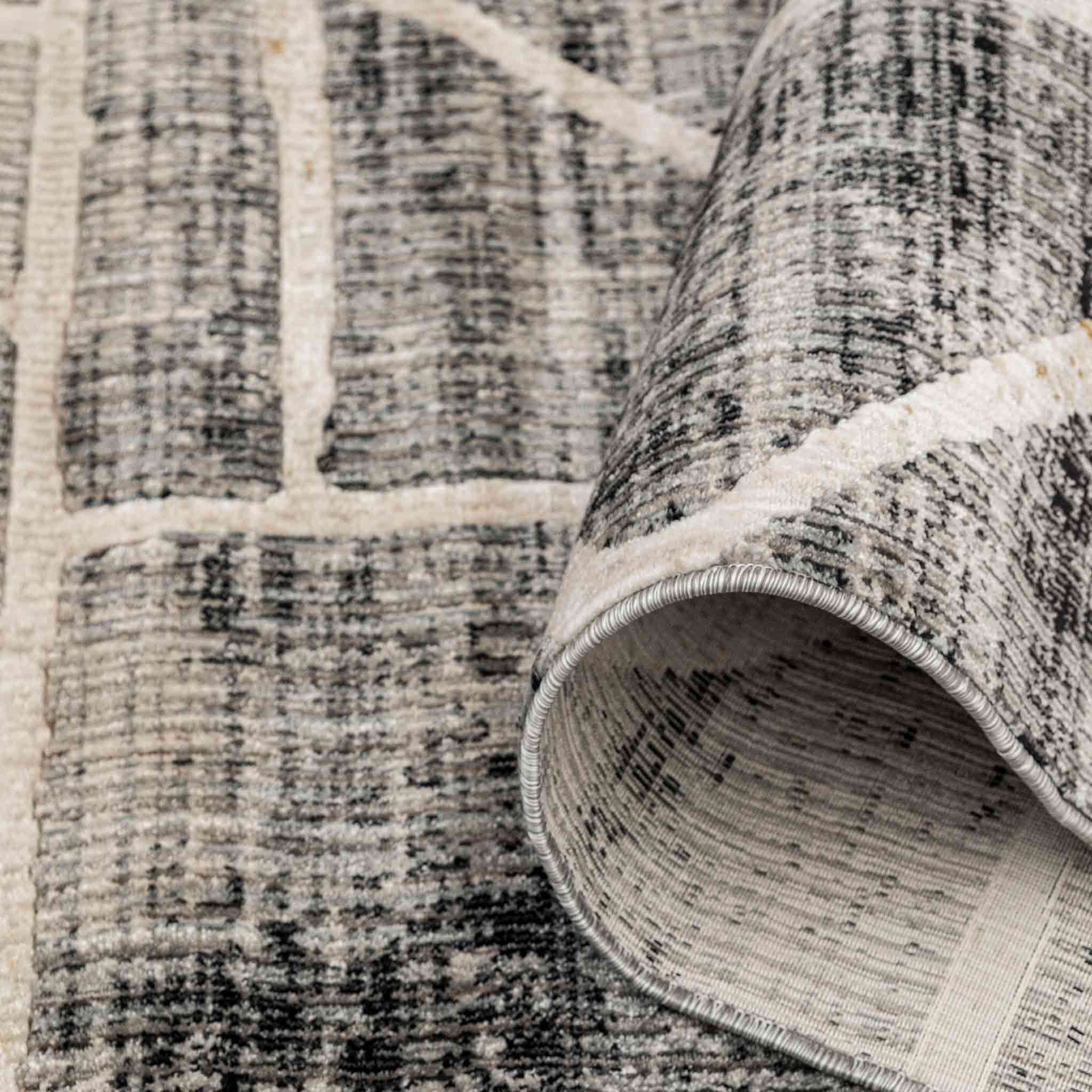Tapete Decorativo Kale 1091C Gris / Negro – Geométrico · Interior