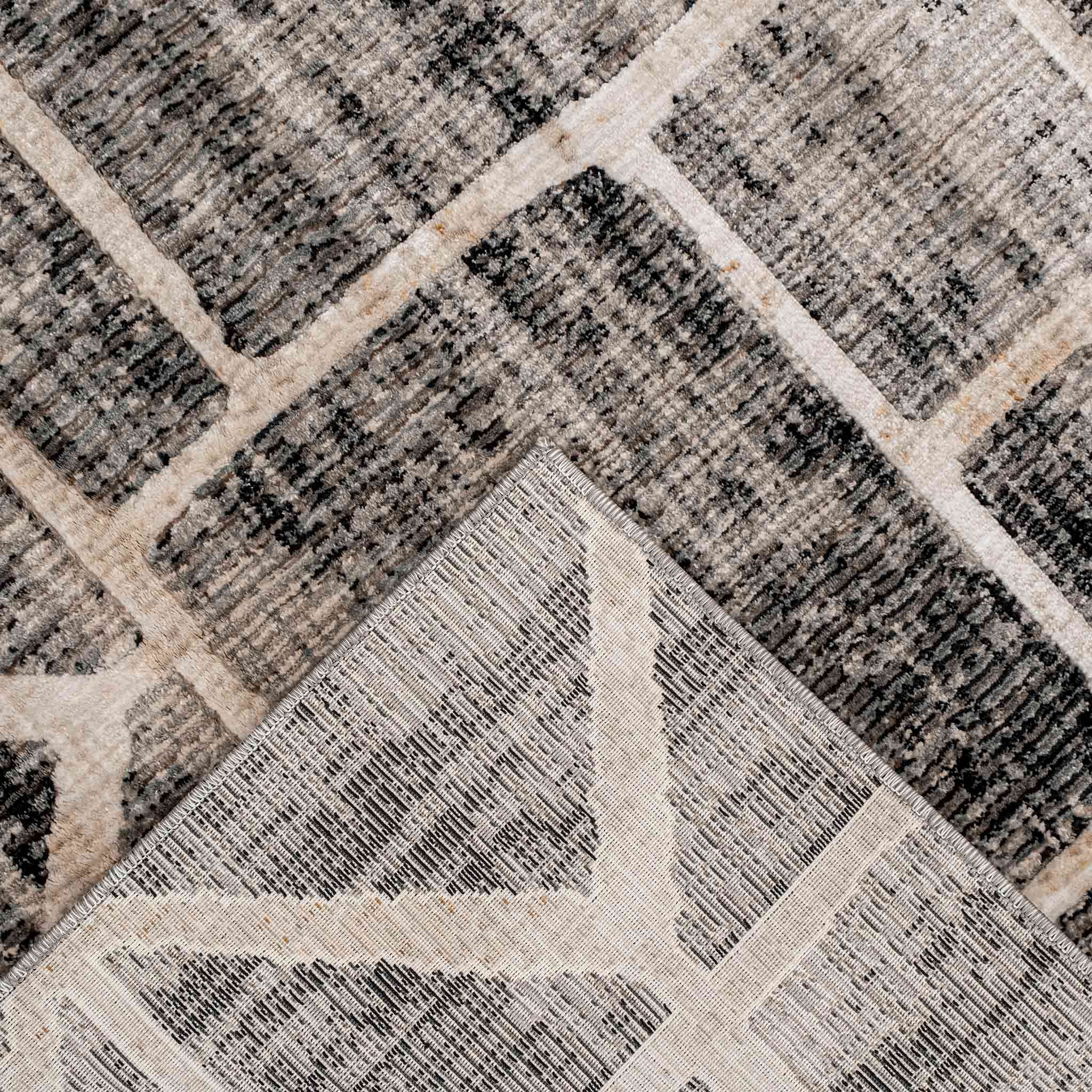 Tapete Decorativo Kale 1091C Gris / Negro – Geométrico · Interior