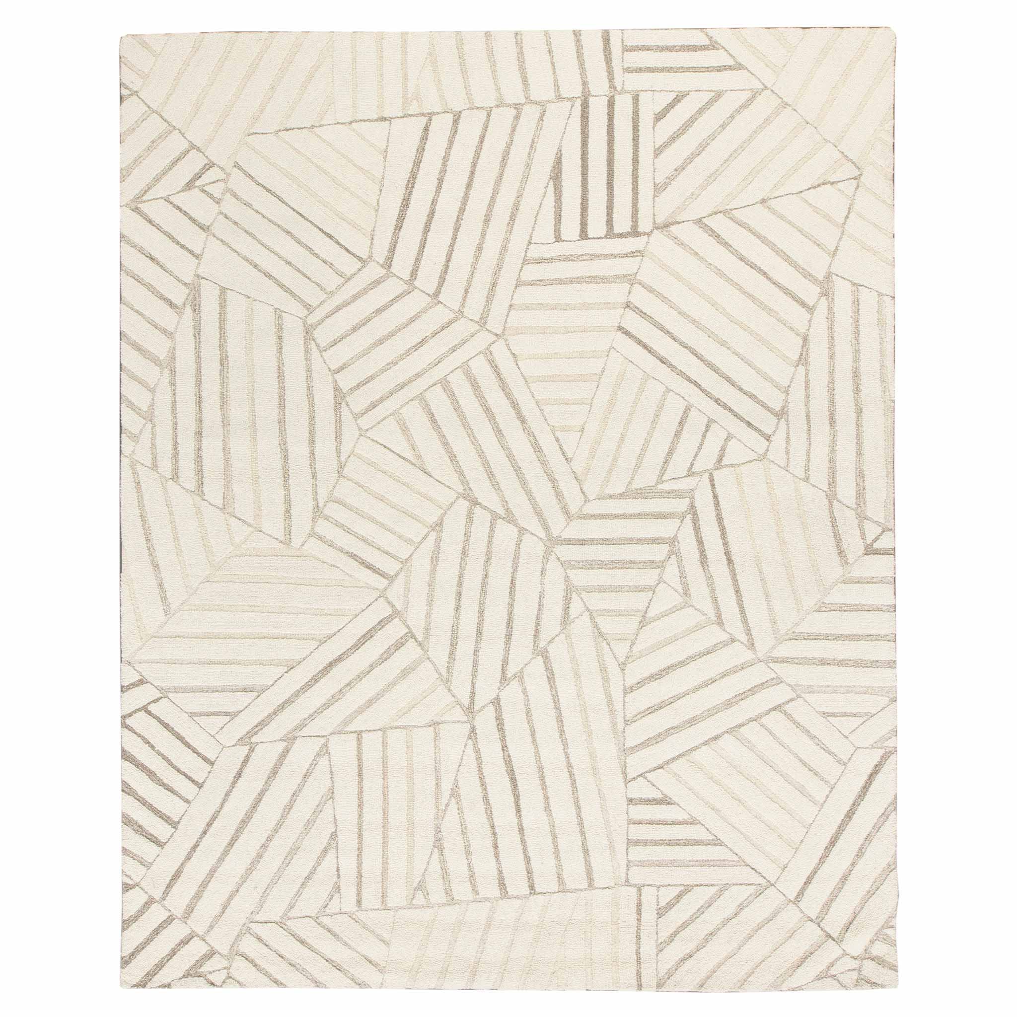Tapete Decorativo Lena 116N3 Ivory / Gris – Geométrico · Interior