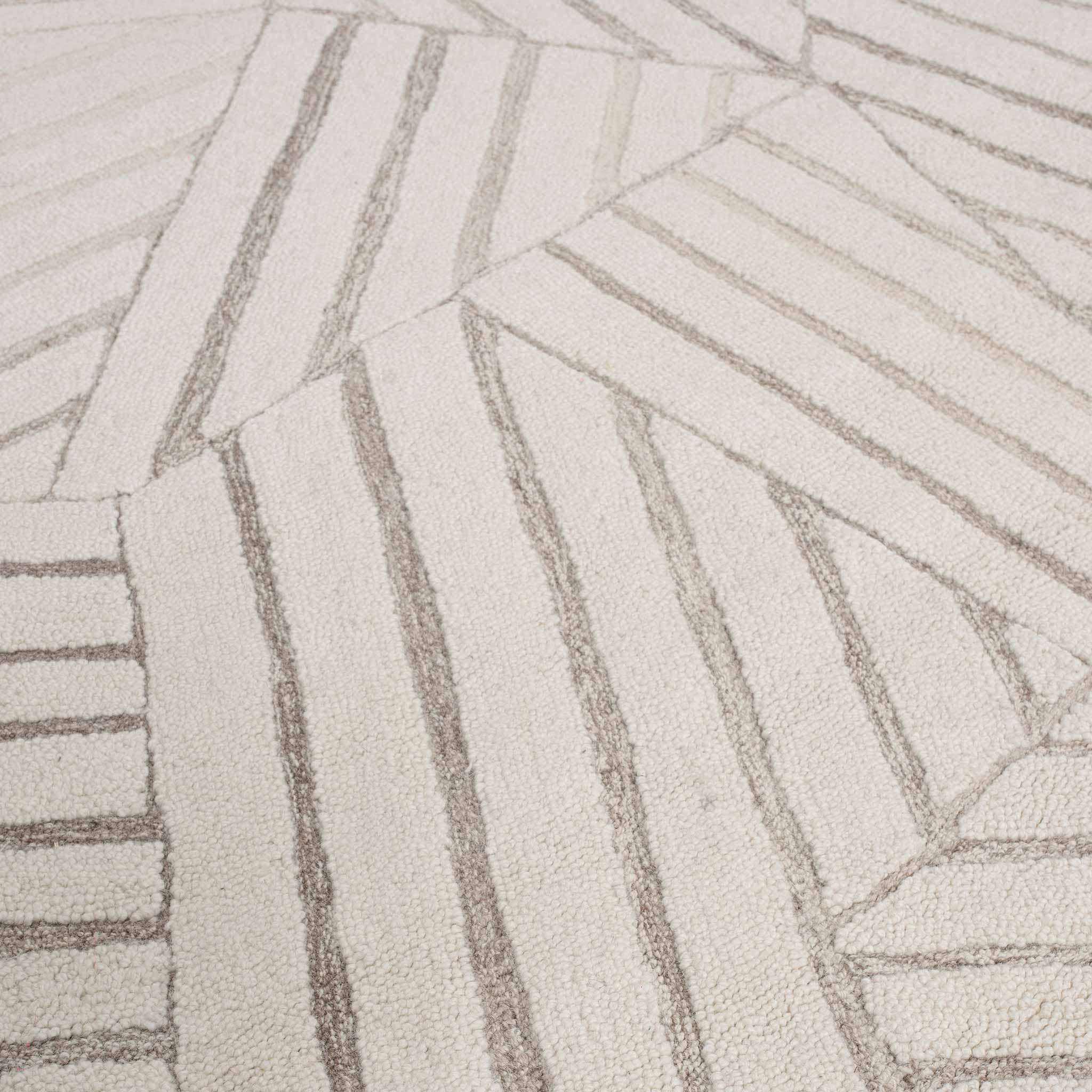 Tapete Decorativo Lena 116N3 Ivory / Gris – Geométrico · Interior