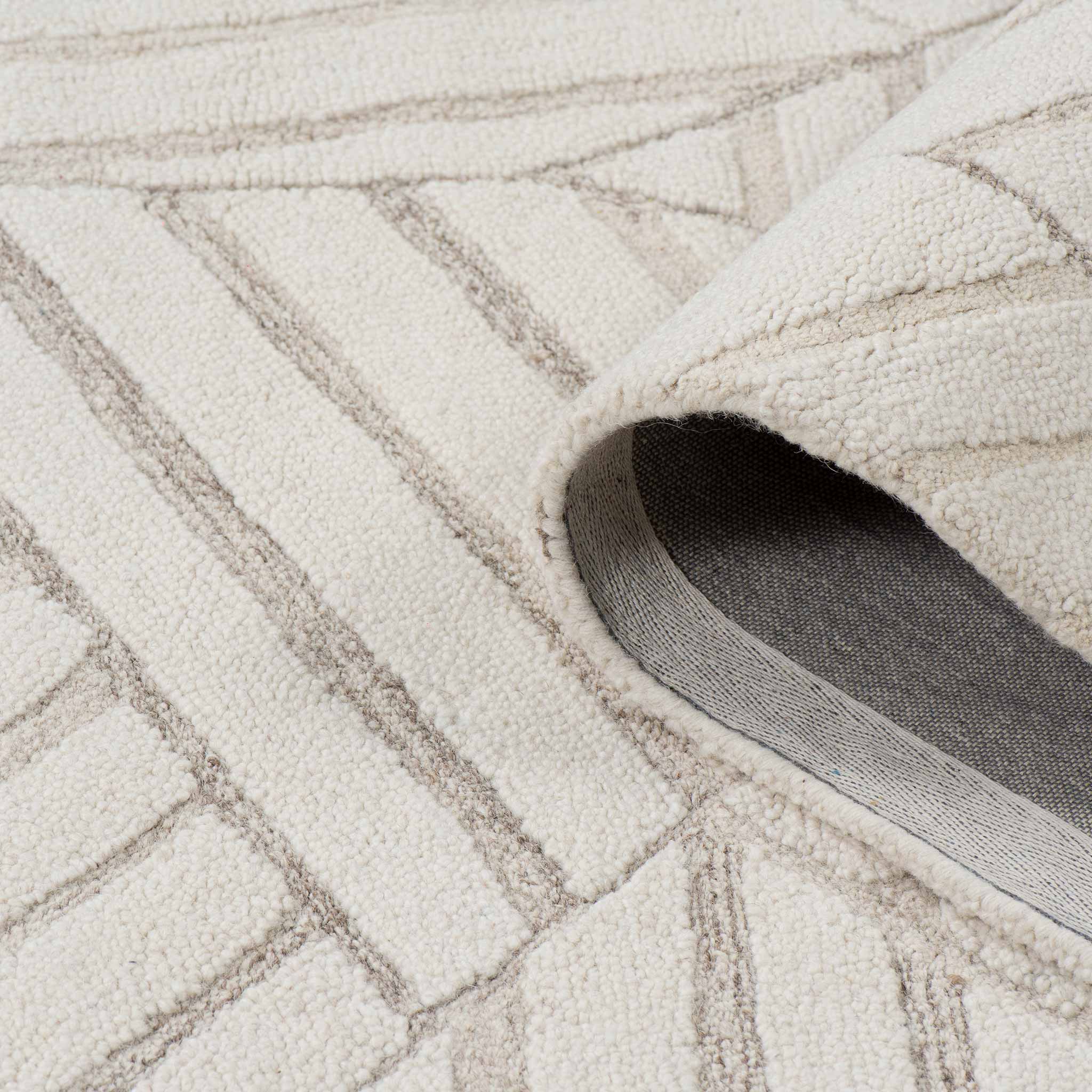 Tapete Decorativo Lena 116N3 Ivory / Gris – Geométrico · Interior