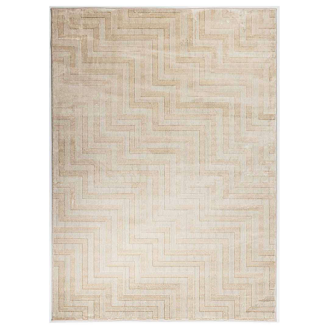 Tapete Decorativo Livia T4065 Crema / Oro – Geométrico · Interior