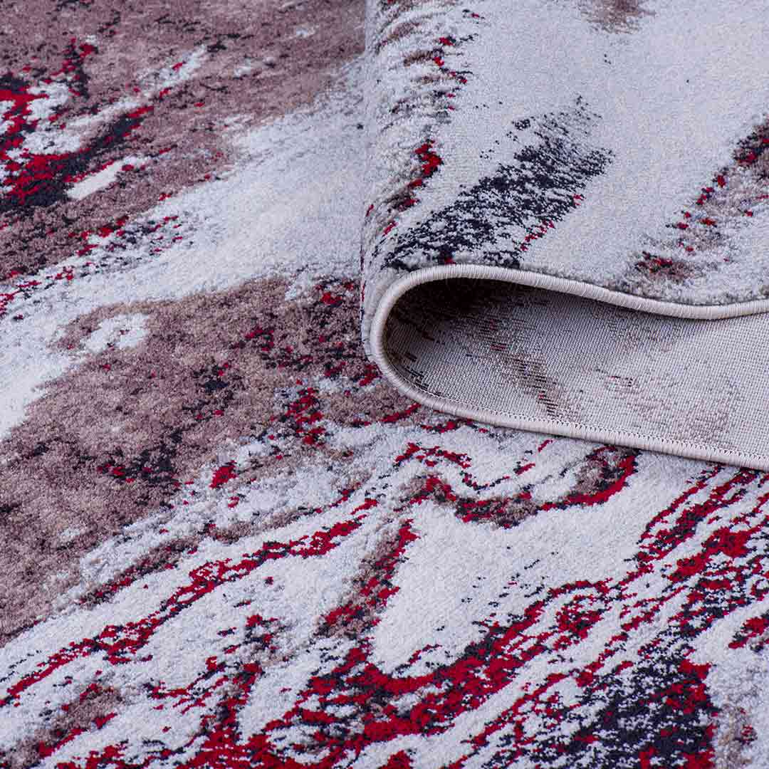 Tapete Decorativo Marmaris 1022C Rojo / Beige – Abstracto · Interior