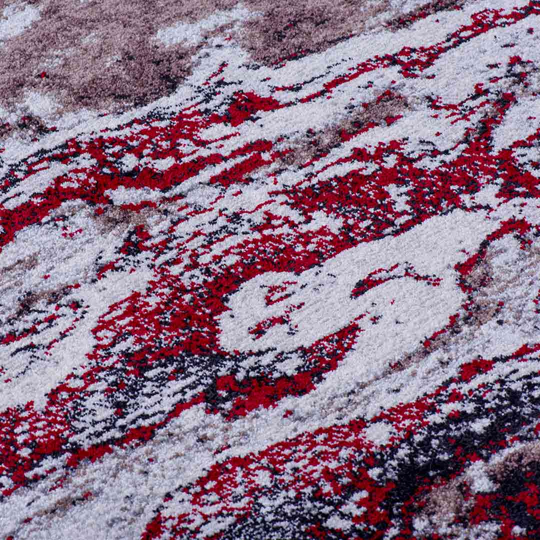 Tapete Decorativo Marmaris 1022C Rojo / Beige – Abstracto · Interior