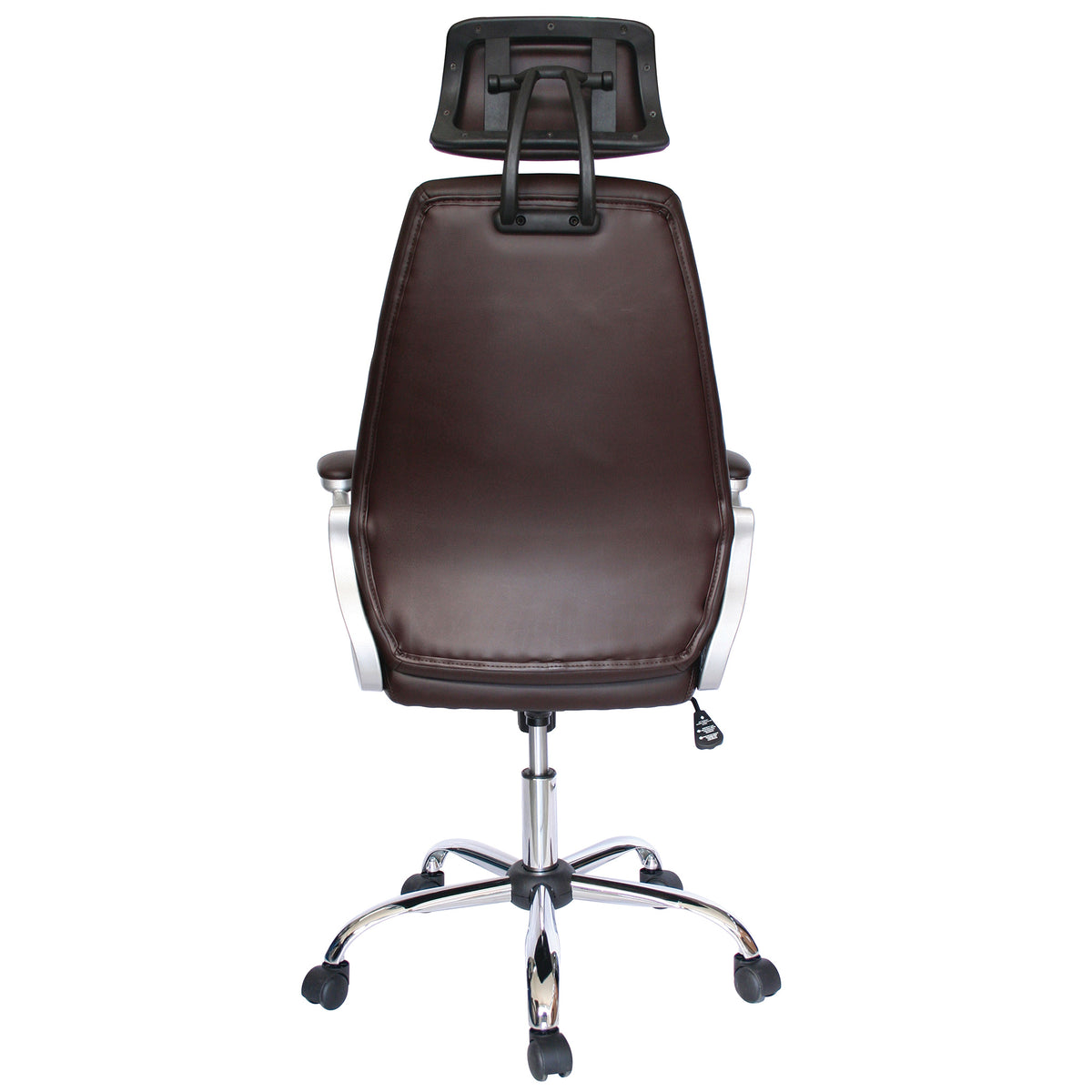 Silla Ejecutiva Módena Café – Ergonómica con Respaldo Fijo y Base Cromada