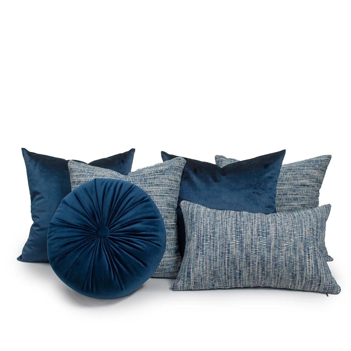Set 6 Cojines Decorativos A&A Marino — Serenidad Azul Profundo · Interior