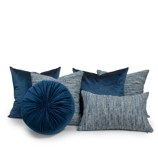 Set 6 Cojines Decorativos A&A Marino — Serenidad Azul Profundo · Interior