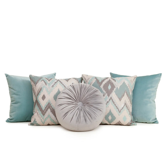 Set 5 Cojines Decorativos A&A Menta — Serenidad Celeste · Interior