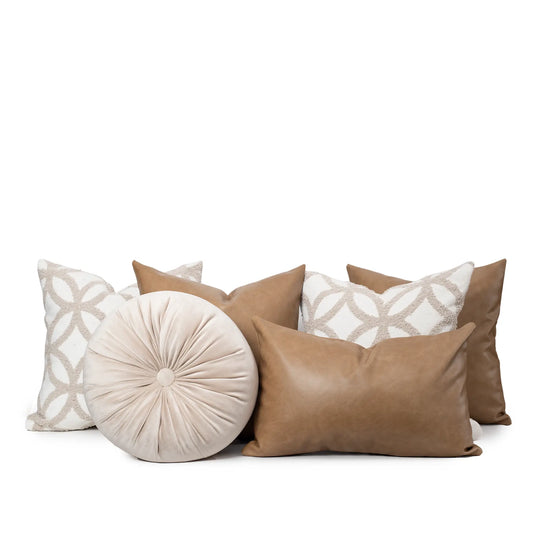 Set 6 Cojines Decorativos A&A Mocha — Calidez Natural Contemporánea · Interior